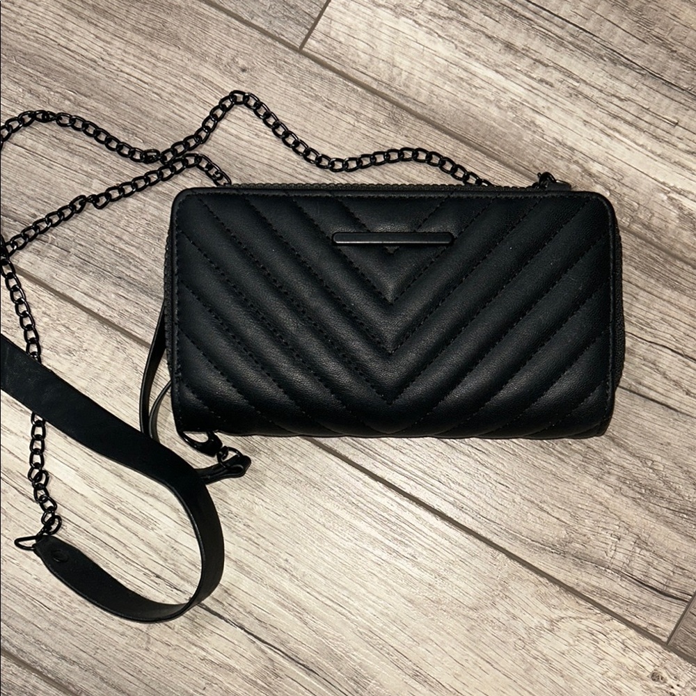 Black Quilted Chain crossbody Bag